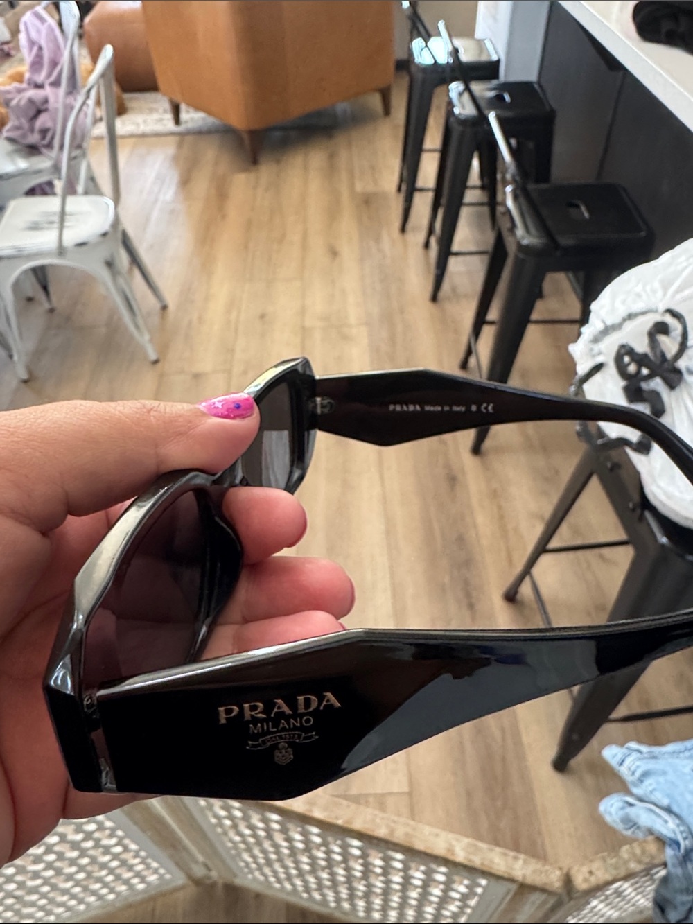 Prada Black Geometric Sunglasses - Picture 11 of 13